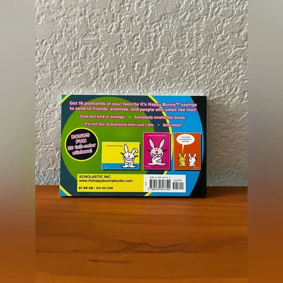 NEW RARE Vintage Y2K Jim Benton Happy Bunny 16 Postcards & 20 Stickers Set - Picture 2 of 7